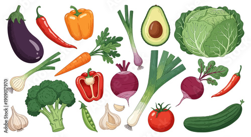 Fresh vegetables arranged on plate for healthy eating at home