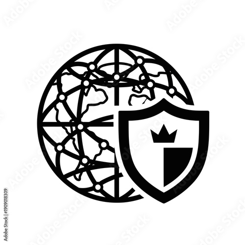 Schilderij op canvas Global Protection Emblem