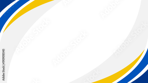 Professional abstract background with dynamic blue and yellow curves on white. Clean modern style for banners and business templates.