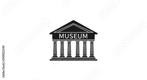 Museum Building Icon Black and White.