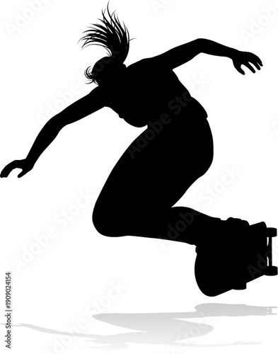 A skateboard woman or girl ...