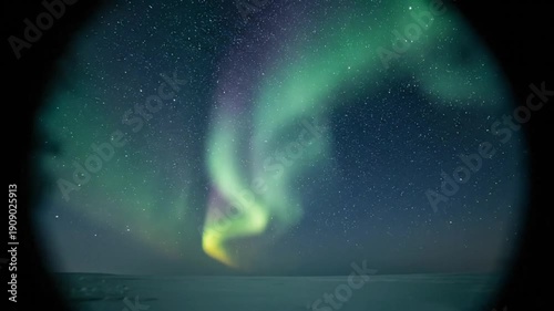 Vibrant Aurora Borealis Lights Dance Across a Starry Night Sky