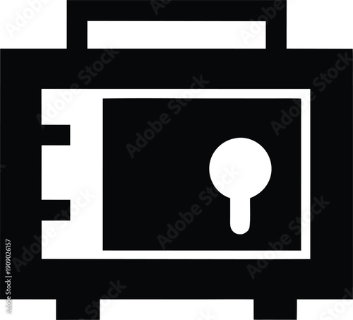 safe deposit box silhouette vector illustration on transparent background