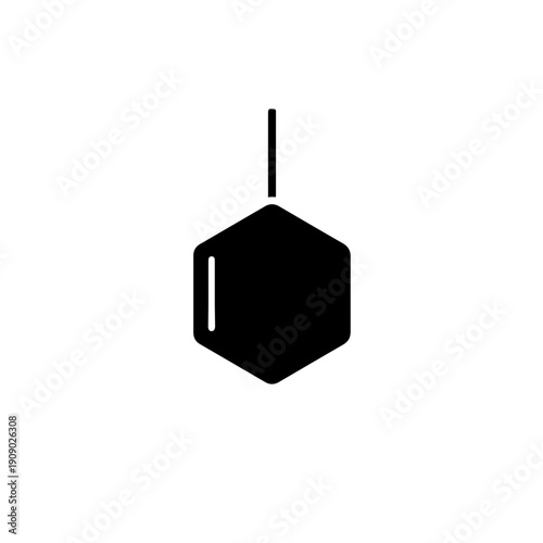 Modern minimalist plumb bob icon featuring geometric shapes and clean lines, representing precision and contemporary industrial design