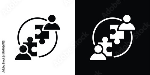 Cooperate Icon Sheet Black And White