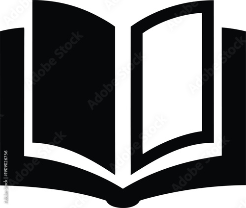 open book silhouette vector illustration on transparent background