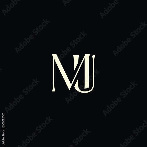 Elegant Intertwined M and U logo design. MU monogram. Modern, sophisticated branding symbol suitable for luxury fashion, design studios, and editorial logos.