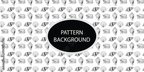 Black outline shell underwater popular pattern