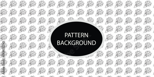 Black outline shell underwater popular pattern