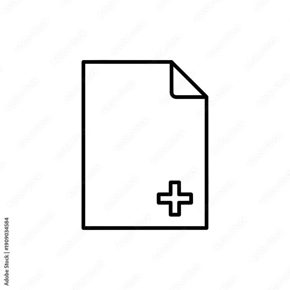 Obraz premium Addendum document simple outline line icon on white background