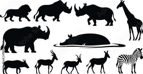 Fierce gorilla mascot vector illustration set, strong ape character isolated on white background, aggressive primate sports logo design, jungle wildlife concept, flat vector illustration