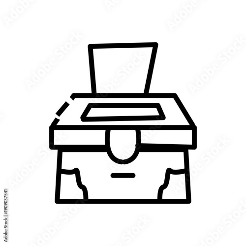 vector illustration of a infaq box or charity box outline icon
