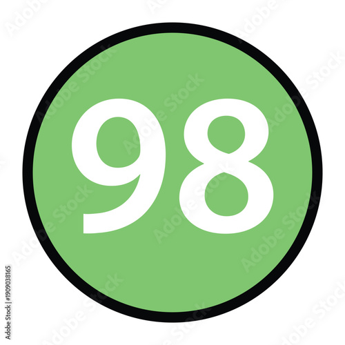 Number 68 in a green Circle.  for retro fashion tshirt print college team style and streetwear