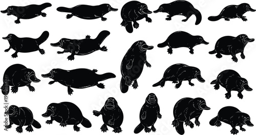 Gorilla mascot with hand signs, strong ape vector illustration isolated on white background, powerful primate character design