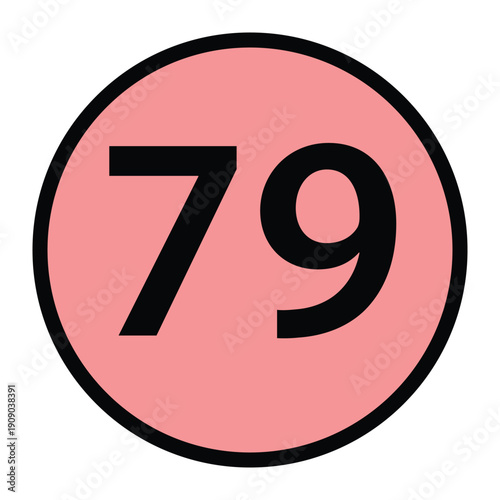 Number 78 in a Purple Circle.  for retro fashion tshirt print college team style and streetwear