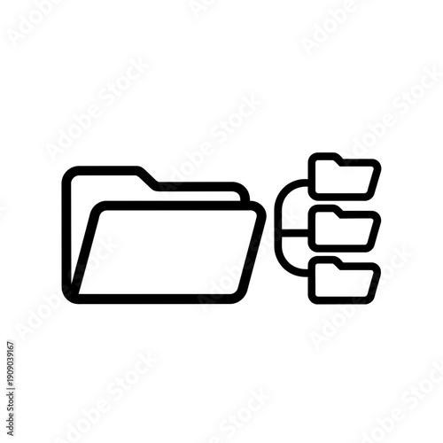 Folder structure illustration showing nested directory organization for digital file management and data storage