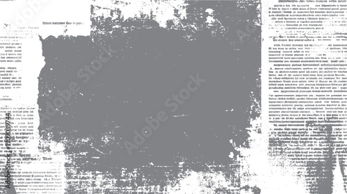 Faded grey and white textured background with distressed text fragments and ink splatters. Abstract overlay of old document