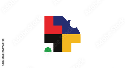 Colorful Geometric Elephant Head Logo Design.