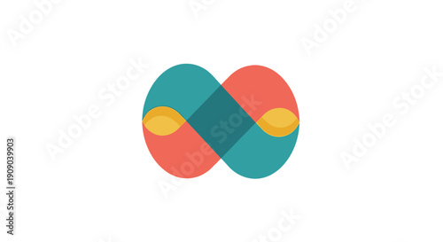 Infinity Symbol with Overlapping Colored Circles.