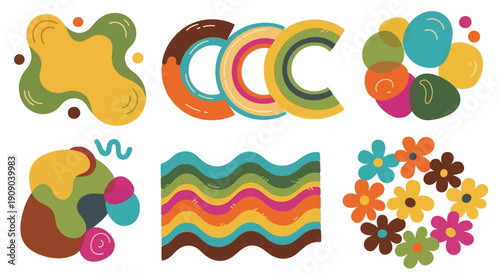 Retro Graphic Elements Collection, Abstract Shapes