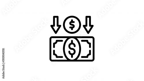 currency devaluation animated icon