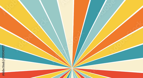 Retro Sunburst Background with Vibrant Colors