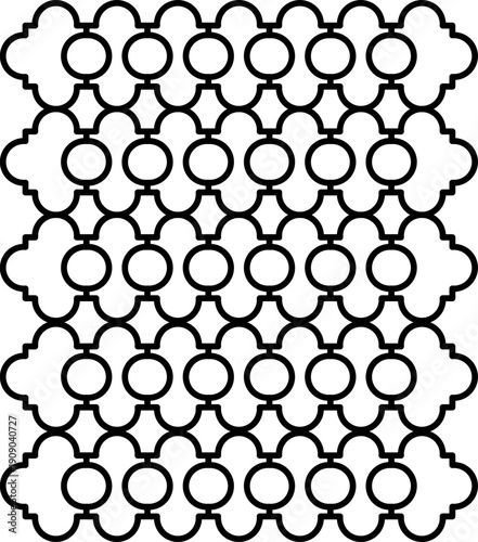 Abstract Interlocking Lattice Line Ornament