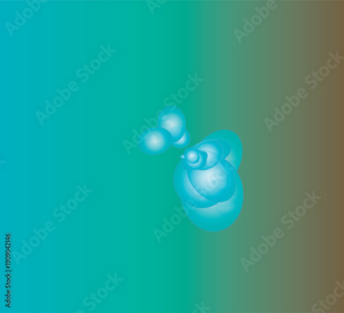 Molecular orbital diagram in translucent cyan and teal gradient style