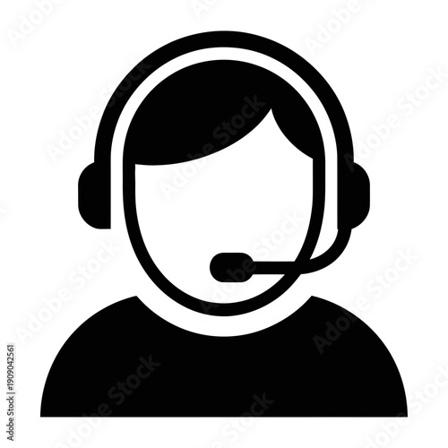 A customer service representative wearing a headset for support and communication