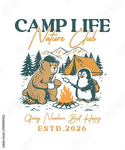 camp life nature club t-shirt design