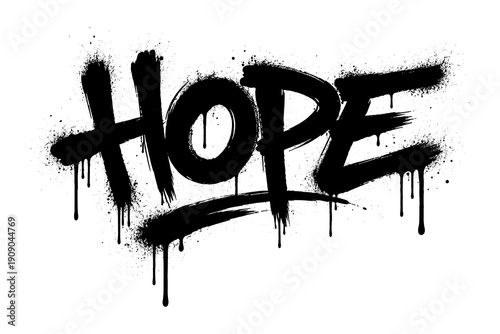 Grunge street art style typography with dripping black paint effect