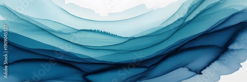 Abstract Blue Ocean Waves Background