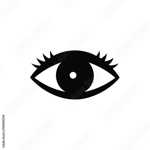 Iris Eye Scan Silhouette Vector on White Background