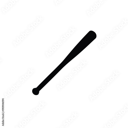 Baton nightstick silhouette, police security control concept, white background