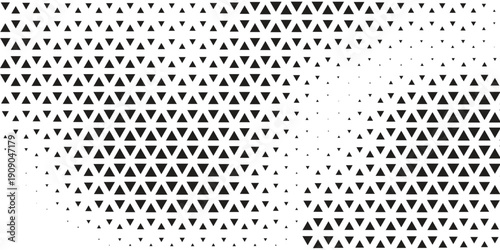 Seamless halftone triangle pattern. Random vector noise texture