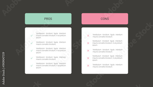 Pros And Cons Comparison Infographic Template