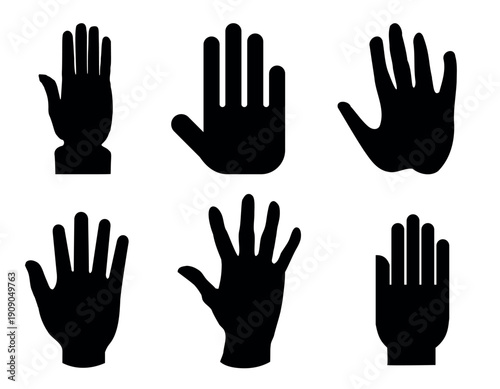 set of hands vector
