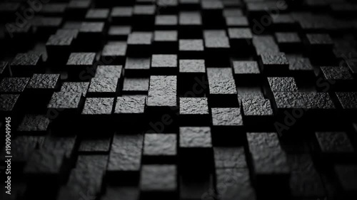 Dark stone block array pattern abstract material surface texture backdrop