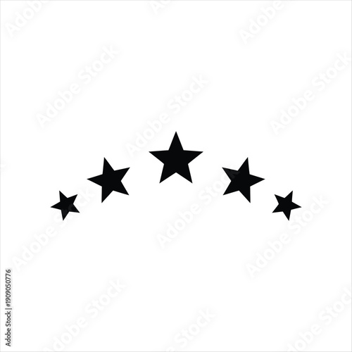 Five stars rating rank arranged in an arch shape icon