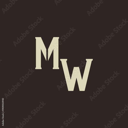 MW Abstract Initial Logo. Clean, high-contrast typography suitable for branding, identity, and corporate design. Ideal for logos, signage, and minimalist graphic projects.