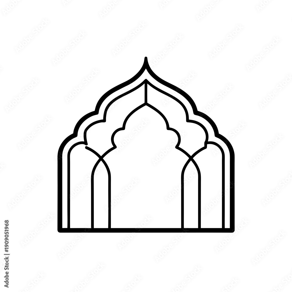 Obraz premium Intricate gothic arch design with symmetrical patterns