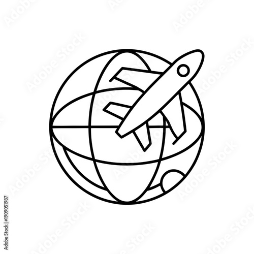 Hand holding scissors cutting through a globe illustration