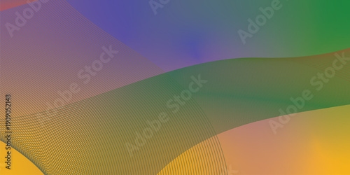 Green and  yeallow light coral abstract shape grainy gradient background on black backdrop with noisy texture for wide banner poster and header design