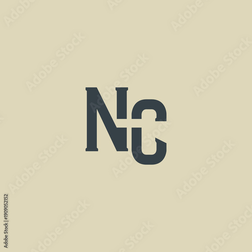 NC Abstract Initial Logo. Clean, high-contrast typography suitable for branding, identity, and corporate design. Ideal for logos, signage, and minimalist graphic projects.