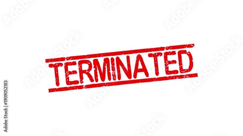 Terminated rubber stamp animation. terminated texture text Up to down motion graphics. stamp zooming and hit effect 4k video.