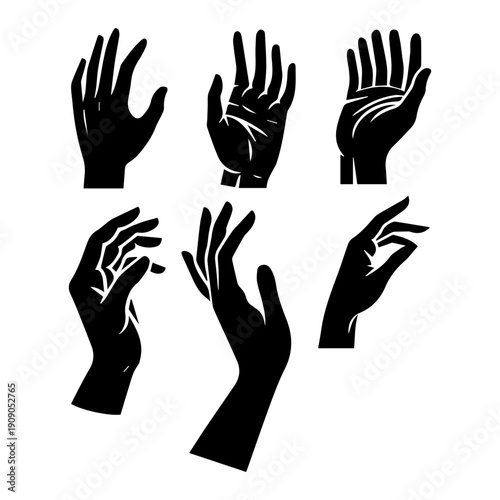 hands vector silhouettes