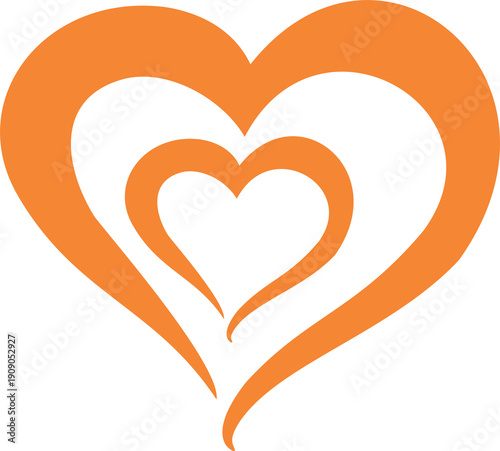 Orange heart love art 
