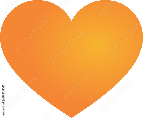 Orange heart love line art  