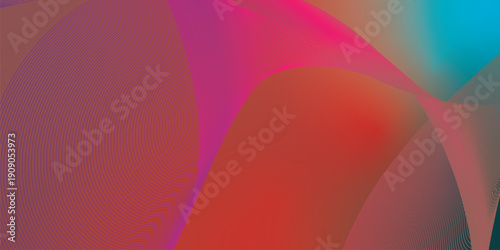 azure and light coral abstract shape grainy gradient background on black backdrop with noisy texture for wide banner poster and header design