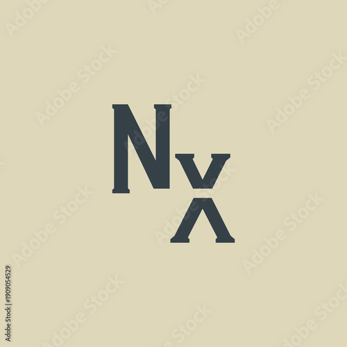 NX Abstract Initial Logo. Clean, high-contrast typography suitable for branding, identity, and corporate design. Ideal for logos, signage, and minimalist graphic projects.